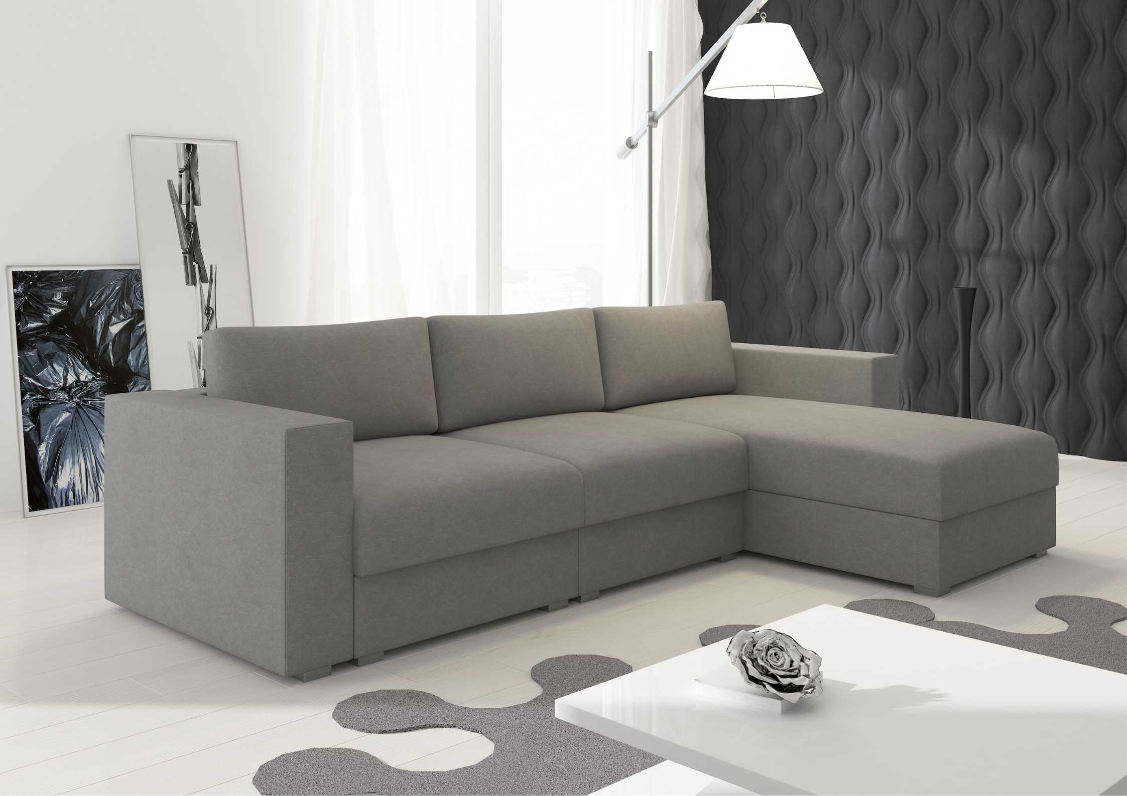 Modułowy narożnik z przeszyciami w kolorze grafitowym